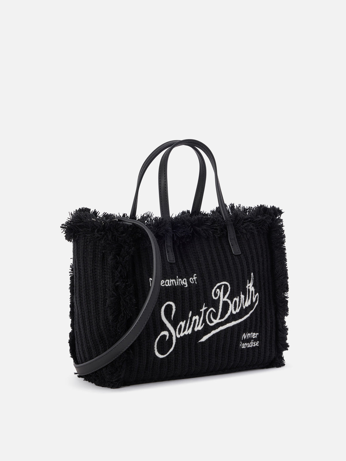 Bolso Colette negro con diseño de punto acanalado 