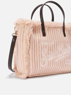 Borsa Colette beige con lavorazione a costine