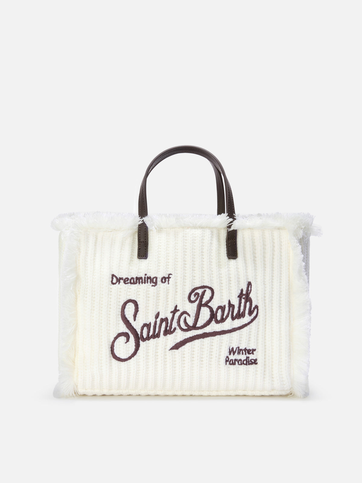 Offwhite-Tasche Colette mit geripptem Strickdesign 