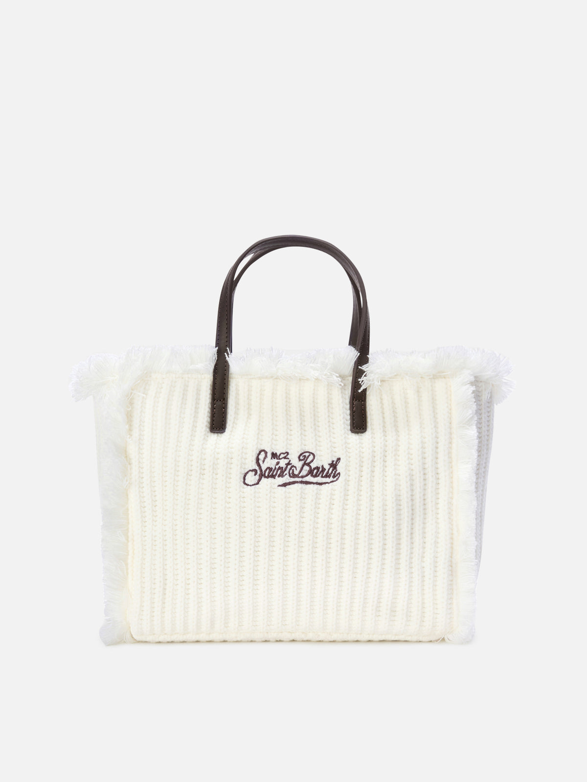 Offwhite-Tasche Colette mit geripptem Strickdesign 
