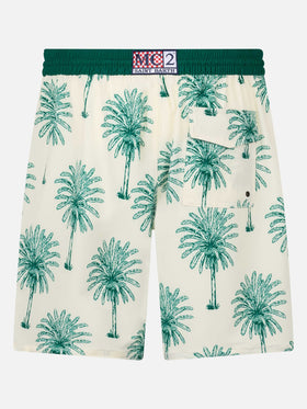 Costume lungo elasticizzato Comfort Surf con stampa palme