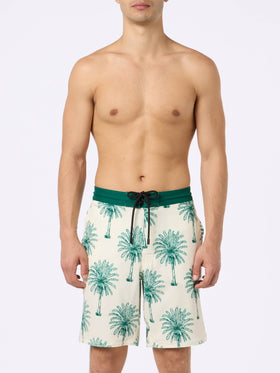 Costume lungo elasticizzato Comfort Surf con stampa palme