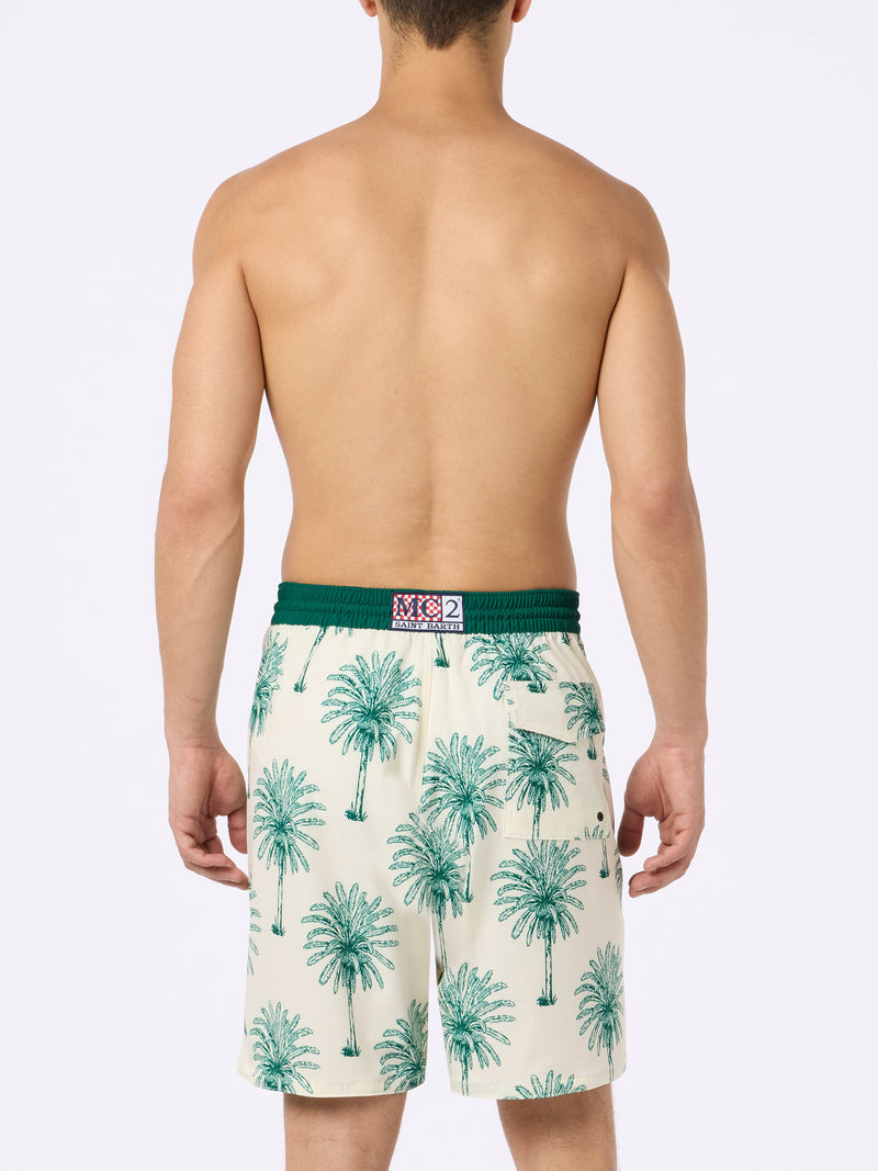 Man Comfort Surf swim shorts with palm print