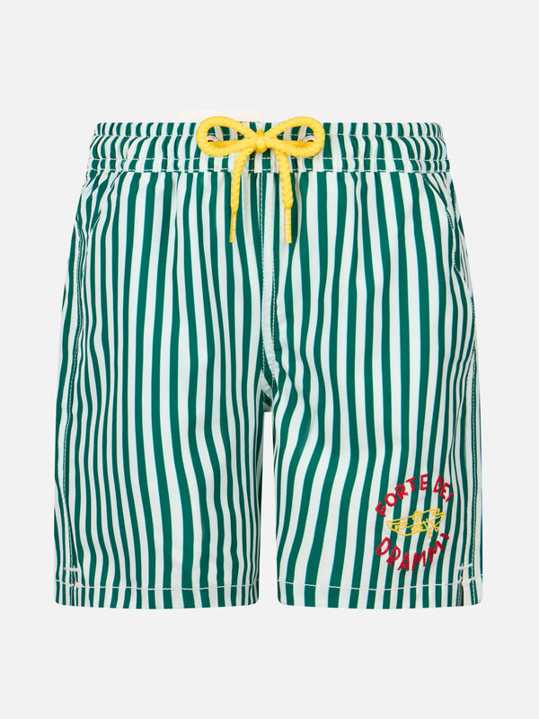 Boy Comfort swim shorts with Forte dei Drammi embroidery | INSULTI LUMINOSI SPECIAL EDITION