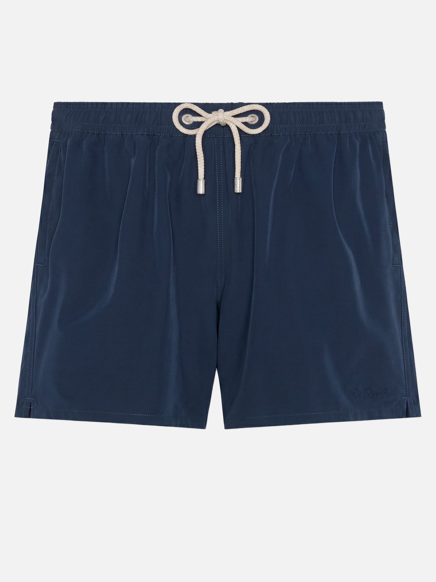 Costume mare Comfort blu navy con ricamo St. Barth