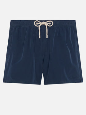 Costume mare Comfort blu navy con ricamo St. Barth