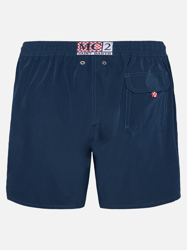 Navy blue Comfort swim shorts  with St. Barth embroidery