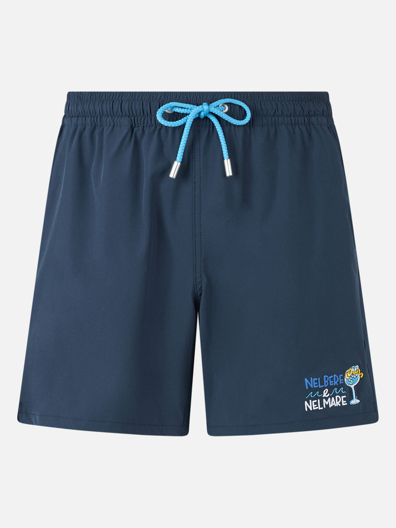 Man Comfort Badeshorts mit „Nel bere e nel mare“-Stickerei | INSULTI LUMINOSI SONDEREDITION