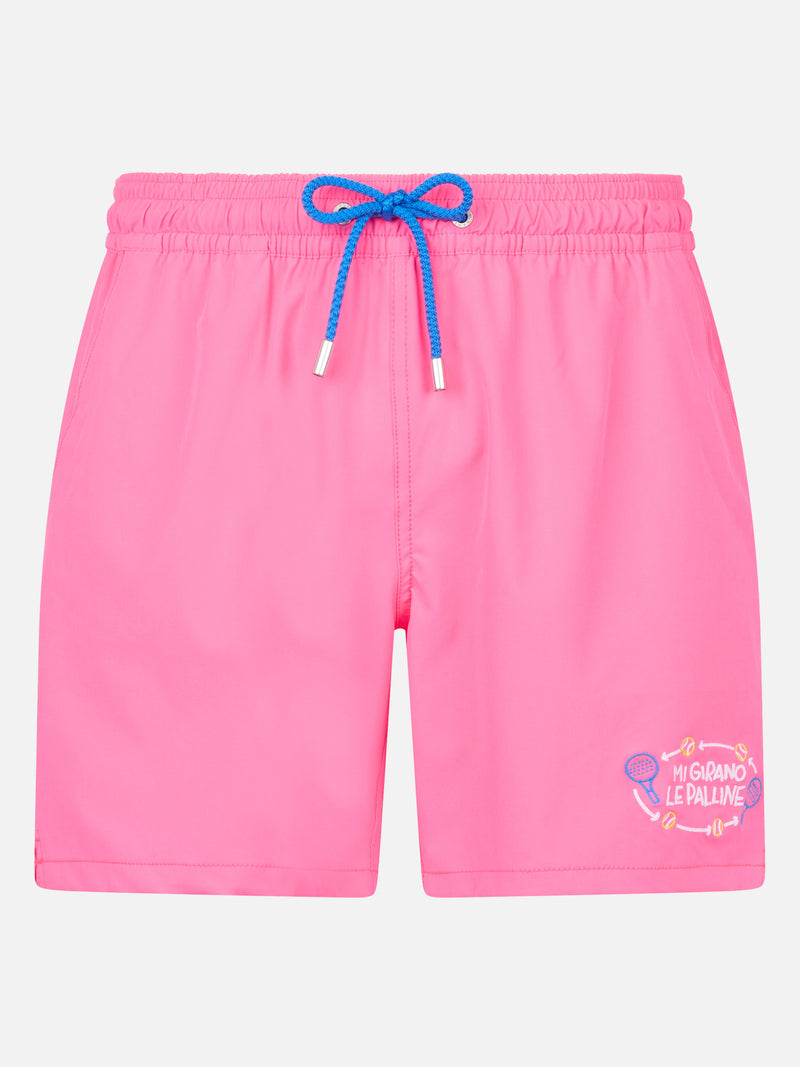 Man Comfort swim shorts with Mi girano le palline embroidery | INSULTI LUMINOSI SPECIAL EDITION