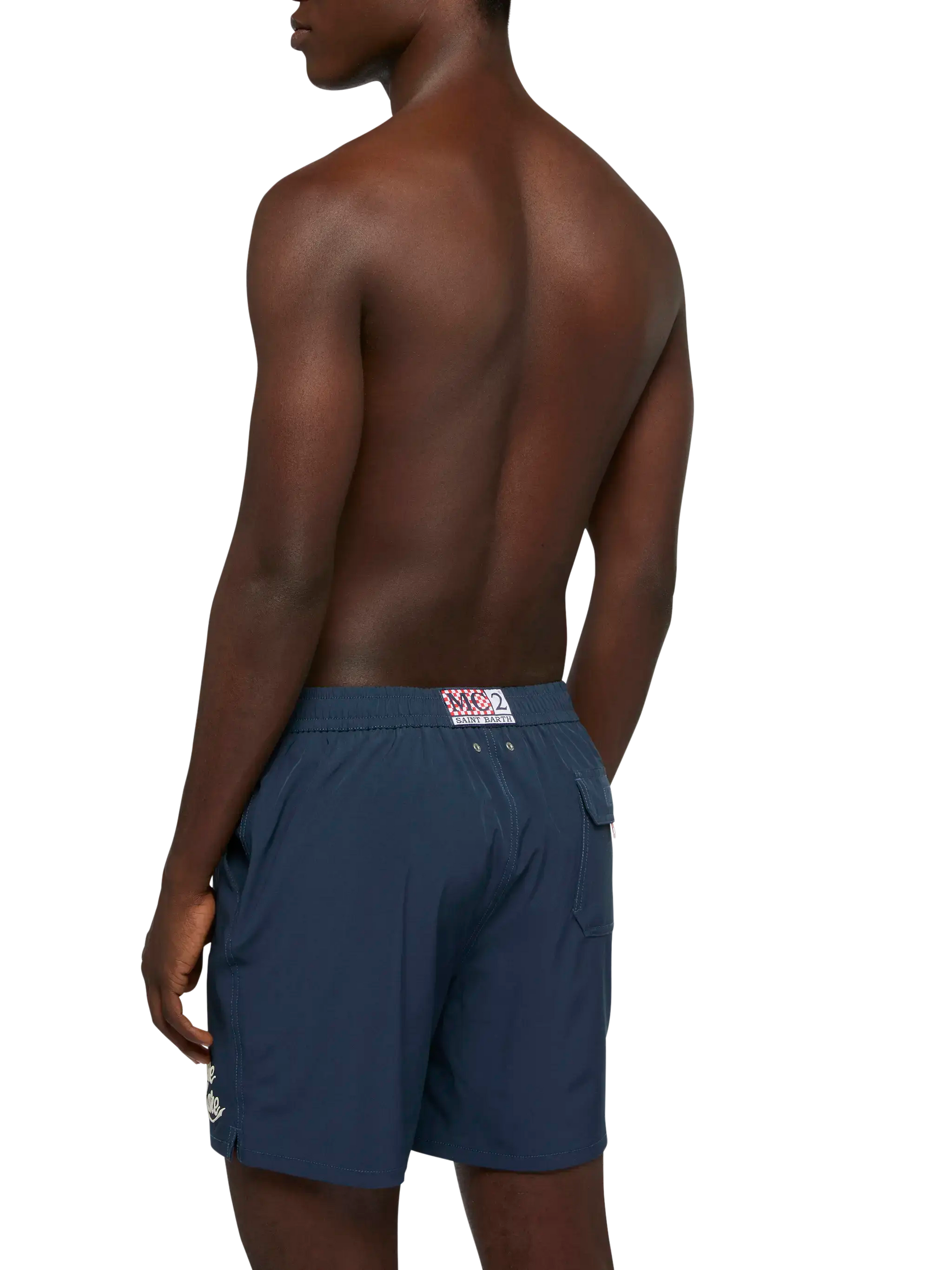 Navy blue Comfort swim shorts with Sapore di Mare embroidery | SAPORE DI MARE SPECIAL EDITION - MC2 Saint Barth