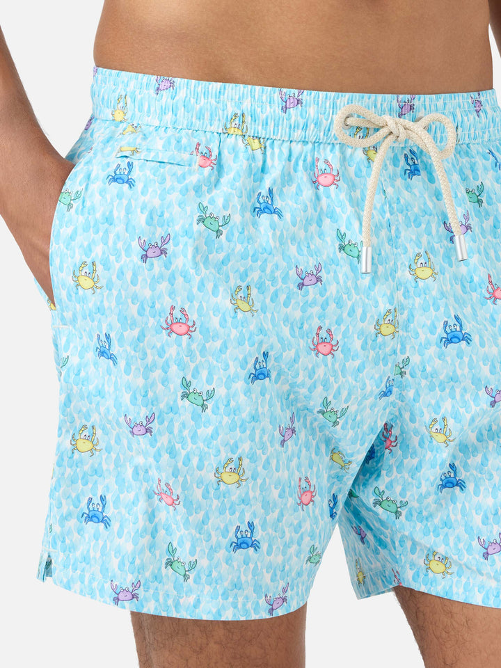 Comfort Light klassische Stretch-Badeshorts mit Krabben-Print 