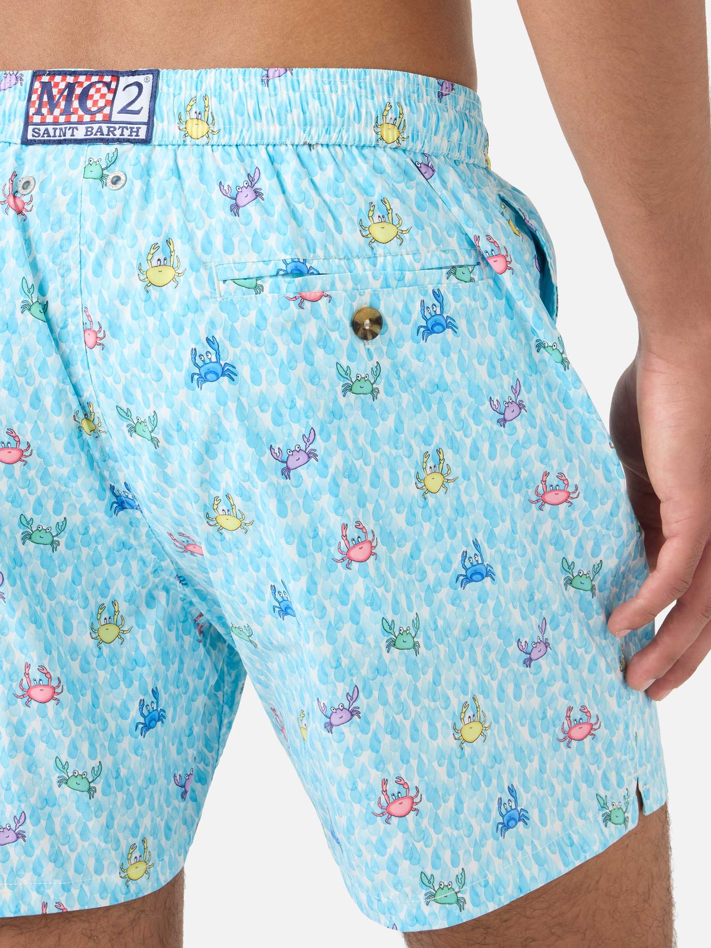 Comfort Light klassische Stretch-Badeshorts mit Krabben-Print 