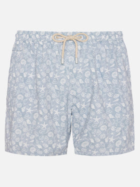 Comfort Light Badeshorts mit Muschel-Print
