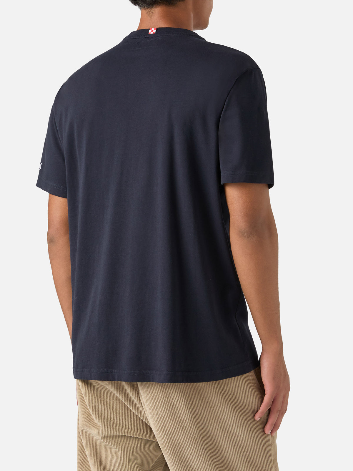 T-shirt en coton biologique blue Connor bleu marine avec imprimé montre et broderie King Of The Night 