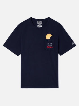 Connor T-Shirt in Navy blue mit aufgesetzter Tasche Amica Chips 
