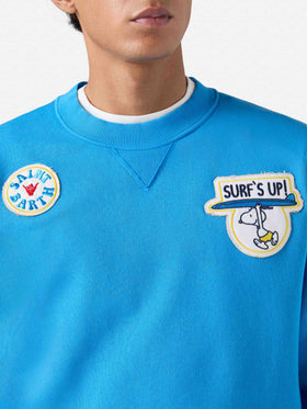 Man crewneck cotton fleece sweatshirt Cooper with embroidery