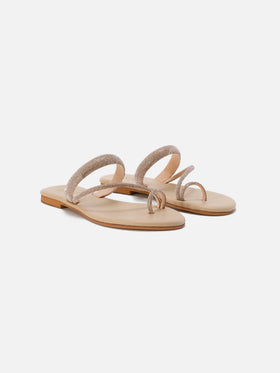 Sandalo Cora Ring Sandal con strass champagne