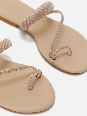 Sandalo Cora Ring Sandal con strass champagne