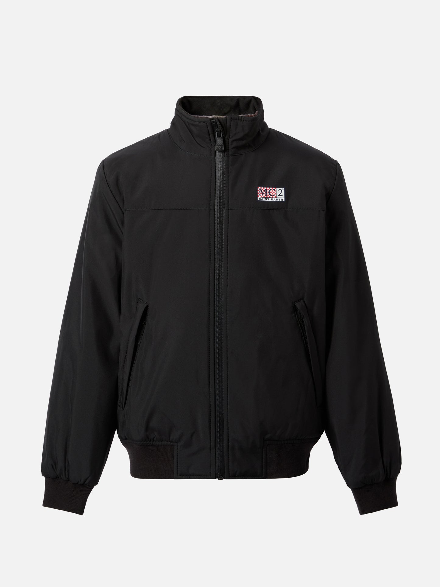 Bomber nero Country Jr con interno in pelliccia