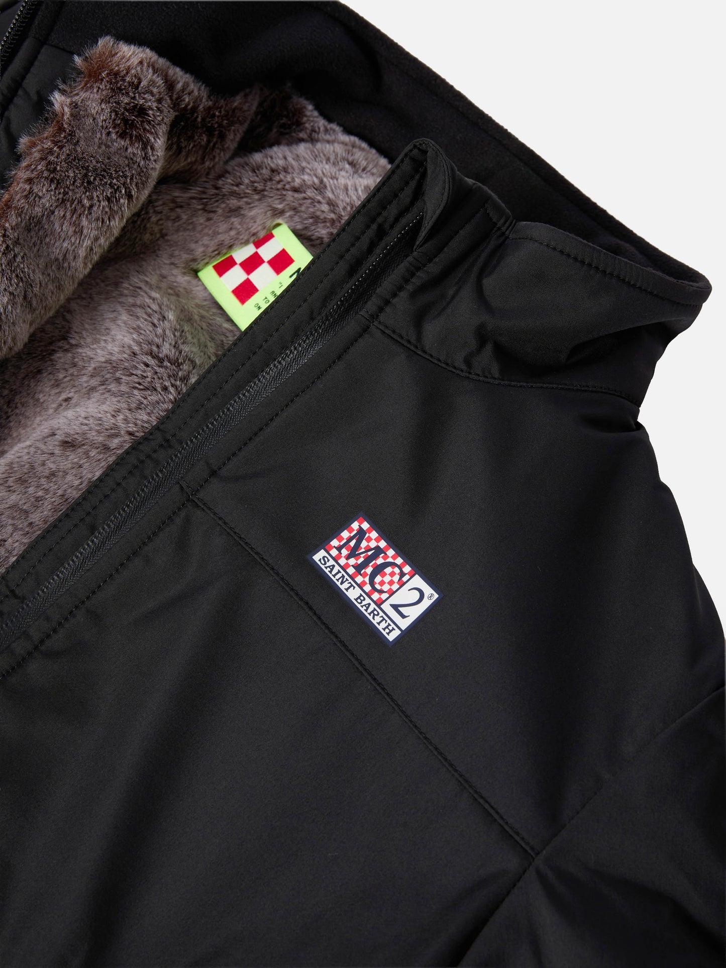 Bomber nero Country Jr con interno in pelliccia