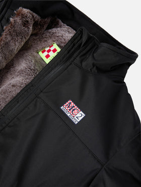 Bomber nero Country Jr con interno in pelliccia