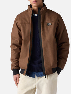 Wooly brown bomber jacket Country with teddy lining