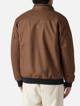 Wooly brown bomber jacket Country with teddy lining