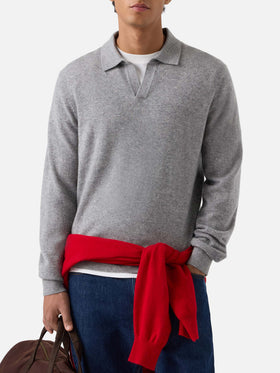 Polo Covent aus grauem Kaschmir 