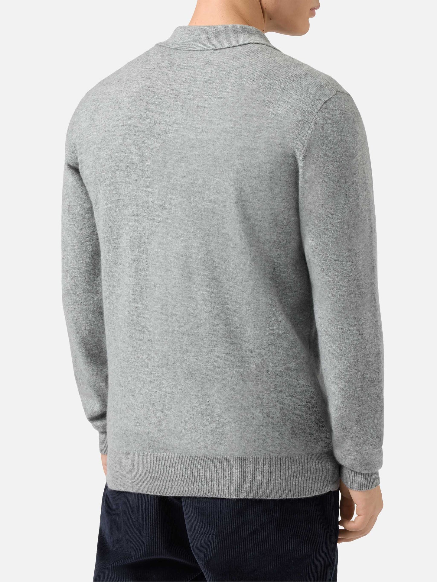 Polo in maglia di cashmere Covent grigio melange