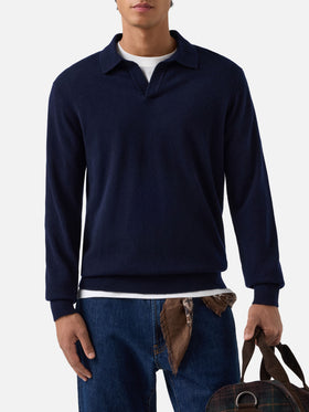 Polo Covent en cachemire blue bleu marine 