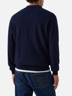 Polo Covent en cachemire blue bleu marine 