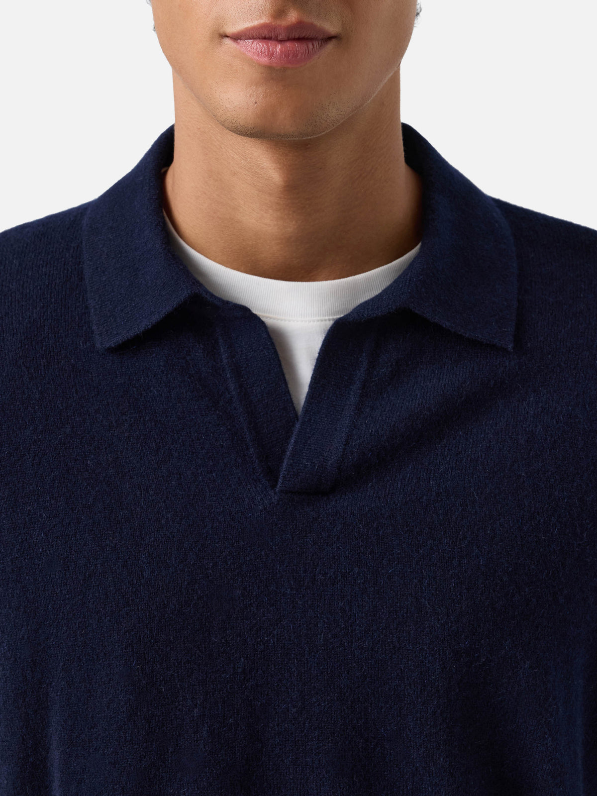 Polo Covent en cachemire blue bleu marine 