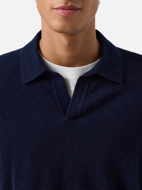 Polo Covent en cachemire blue bleu marine 