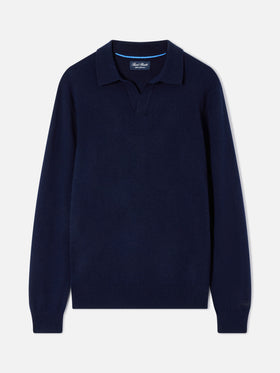 Polo Covent en cachemire blue bleu marine 