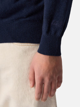 Covent Kaschmir-Strickpolo in Nachtblau