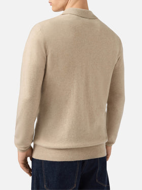 Polo in maglia di cashmere Covent beige