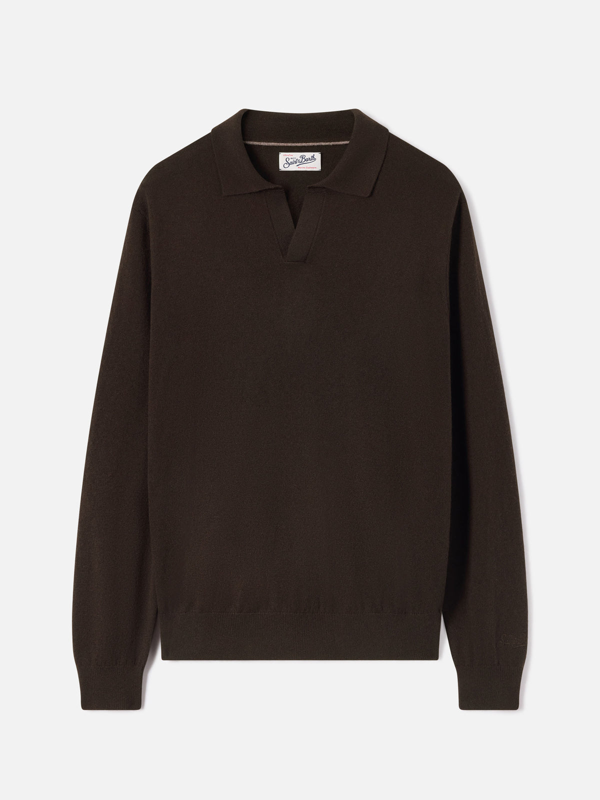 Polo Covent marrone in misto lana merino e cashmere