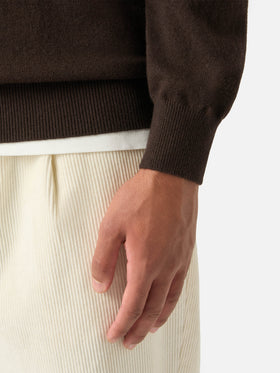 Polo Covent marrone in misto lana merino e cashmere