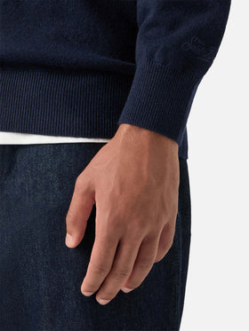 Polo aus Merinowoll- und Kaschmirmischung in Navy blue Covent 