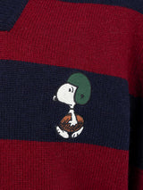 Polo da bambino a righe blu e rosse Covent con stampa Snoopy | EDIZIONE SPECIALE SNOOPY PEANUTS