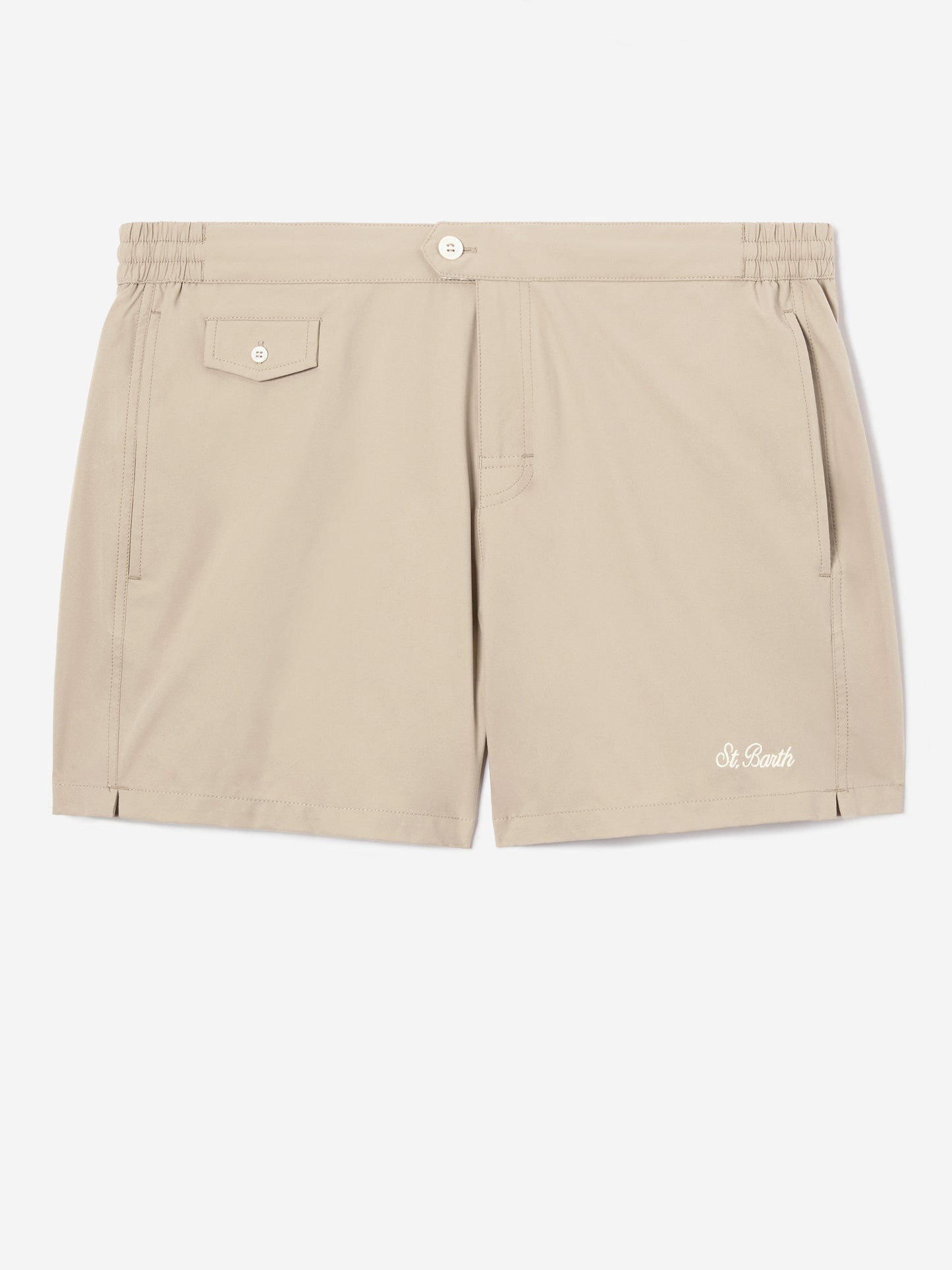 Capferrat swim shorts in beige with embroidered logo