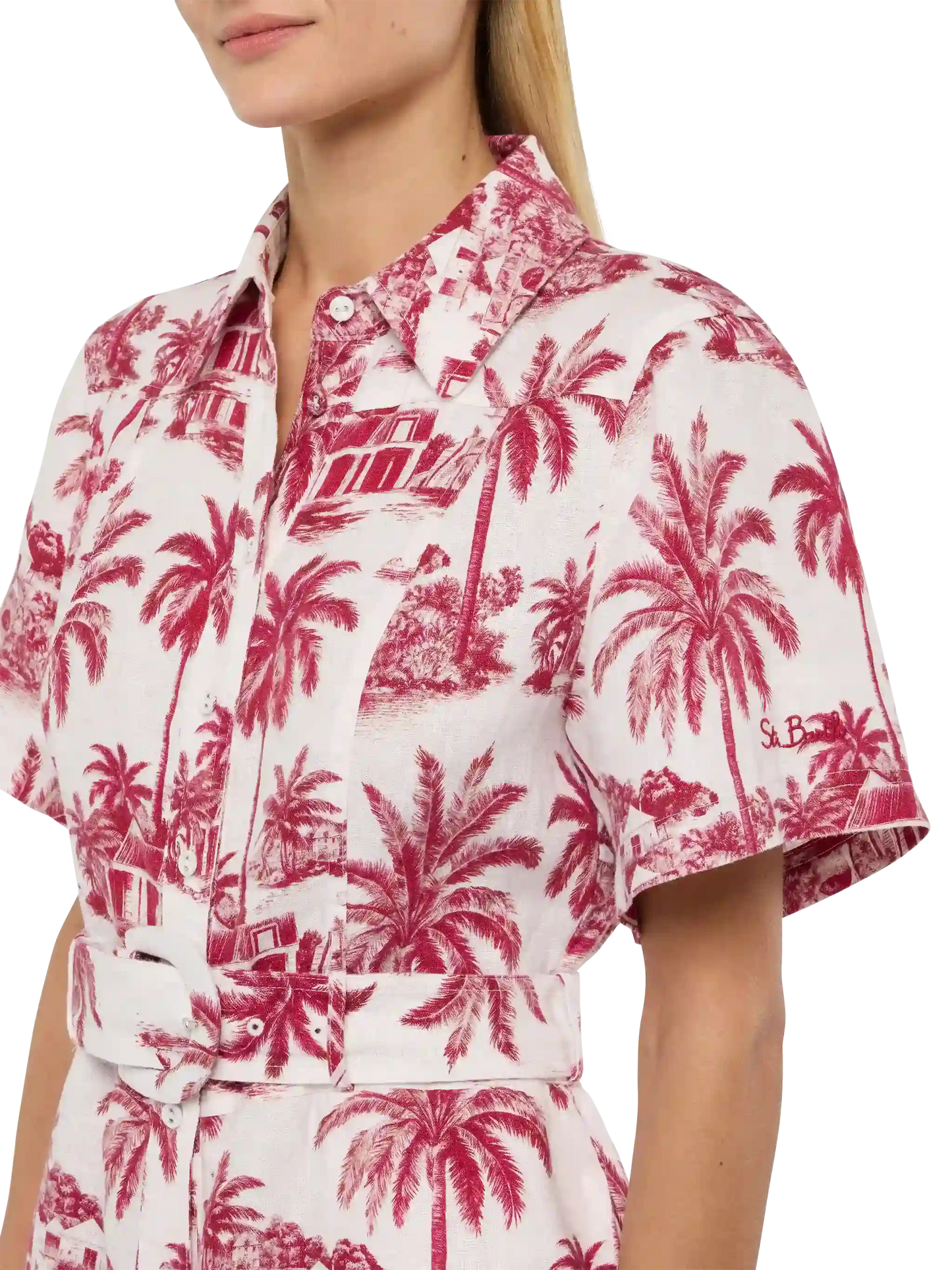 Carola Leinen-Playsuit mit Toile-de-Jouy-Print | AI BY RICKDICK SPECIAL EDITION