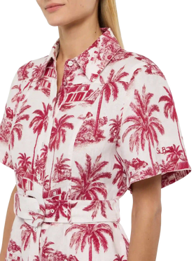 Carola Leinen-Playsuit mit Toile-de-Jouy-Print | AI BY RICKDICK SPECIAL EDITION