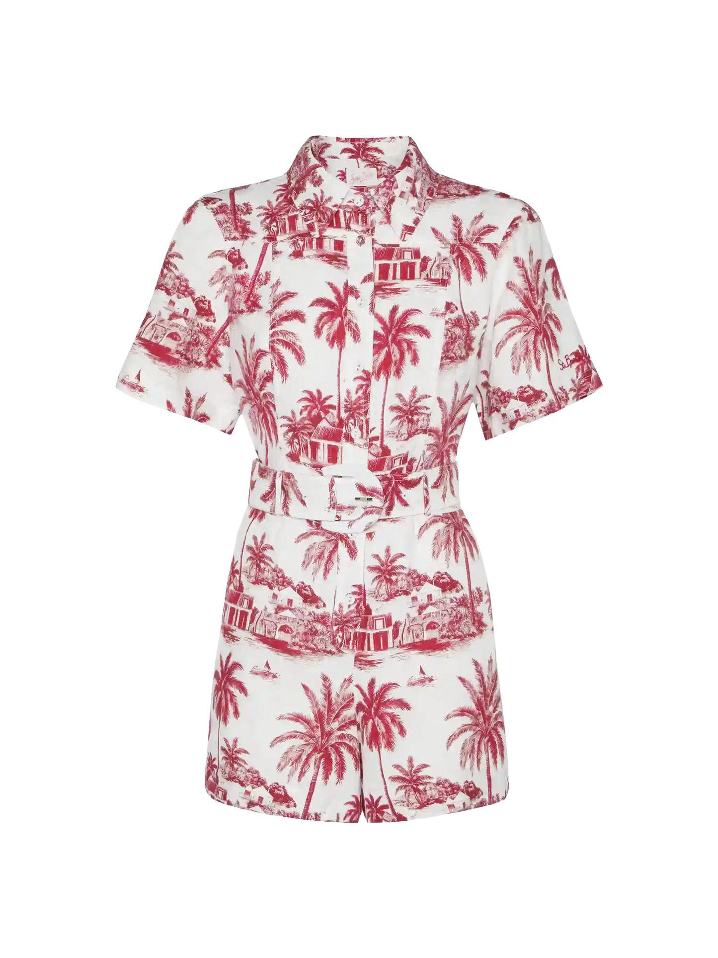 Carola Leinen-Playsuit mit Toile-de-Jouy-Print | AI BY RICKDICK SPECIAL EDITION