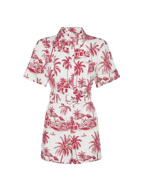 Carola Leinen-Playsuit mit Toile-de-Jouy-Print | AI BY RICKDICK SPECIAL EDITION