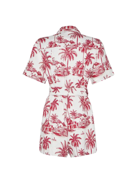 Carola Leinen-Playsuit mit Toile-de-Jouy-Print | AI BY RICKDICK SPECIAL EDITION