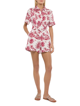 Carola Leinen-Playsuit mit Toile-de-Jouy-Print | AI BY RICKDICK SPECIAL EDITION
