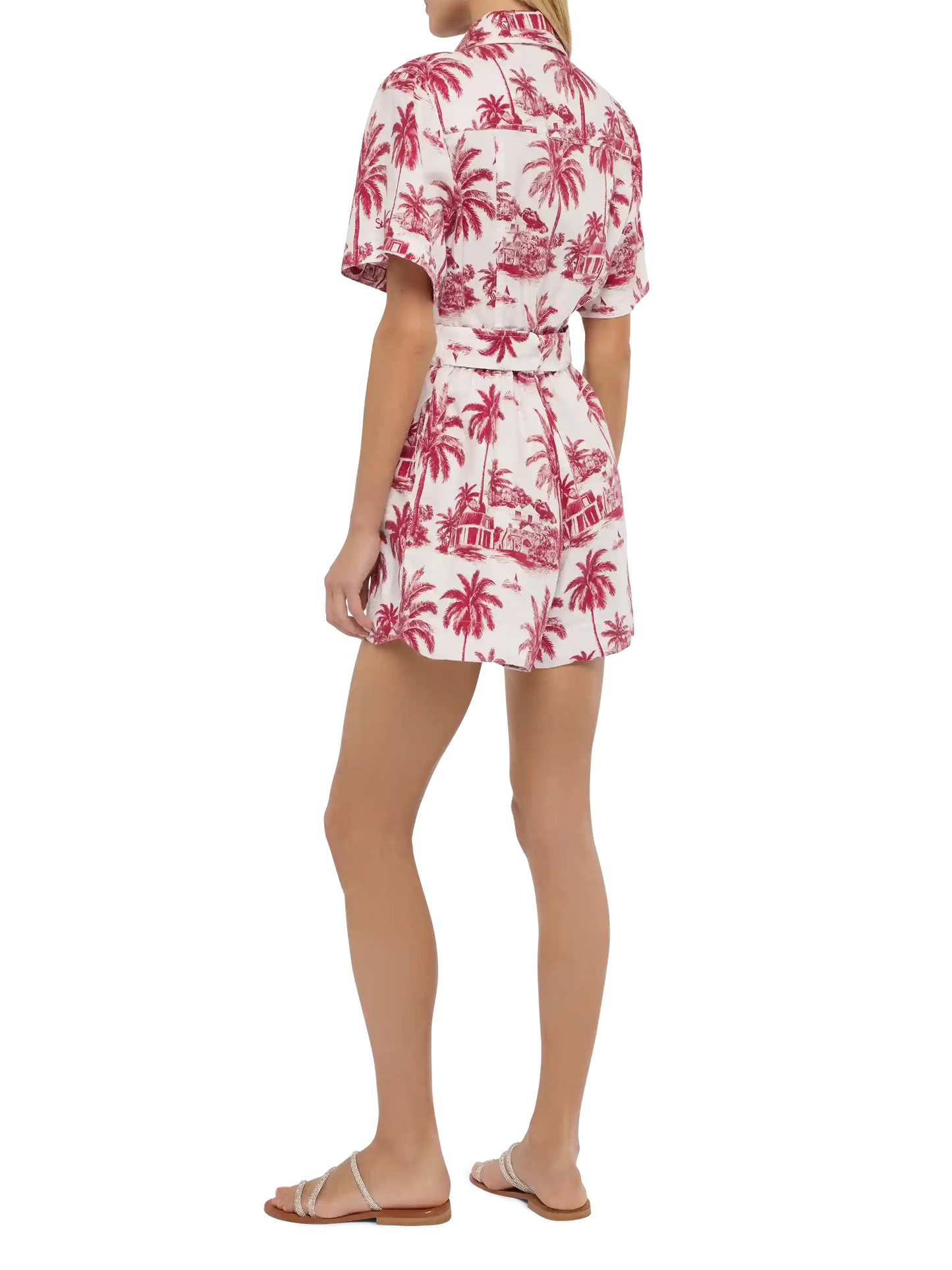 Carola Leinen-Playsuit mit Toile-de-Jouy-Print | AI BY RICKDICK SPECIAL EDITION