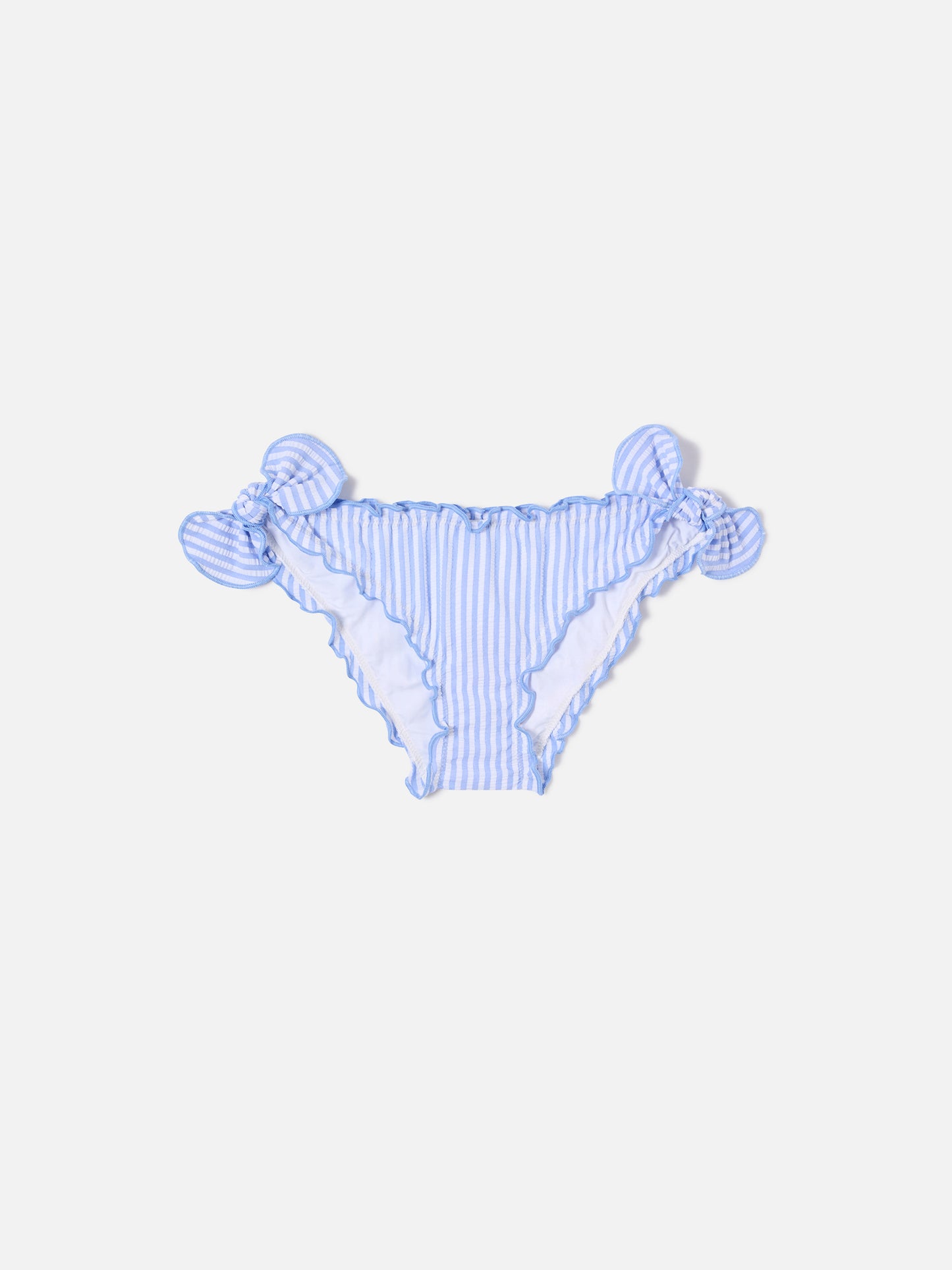 Cric slip de baño de seersucker a rayas azul claro 