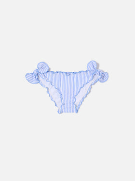Cric slip de baño de seersucker a rayas azul claro 